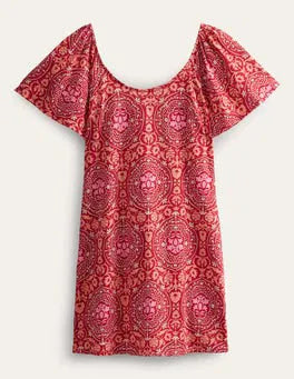 BODEN Scoop Neck Jersey Mini Dress - The Birdcage