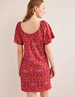 BODEN Scoop Neck Jersey Mini Dress - The Birdcage