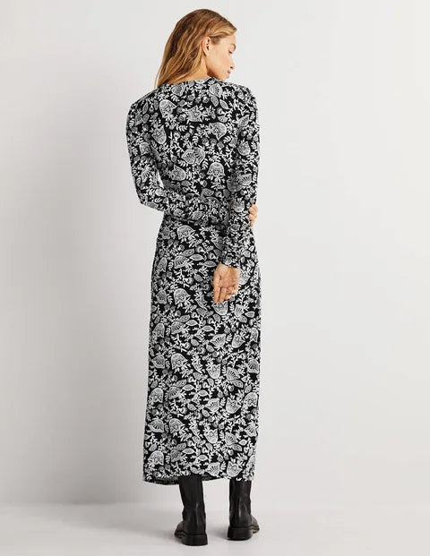BODEN Ruched Jersey Midi Dress - The Birdcage