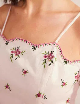 BODEN Embroidered Peplum Top - The Birdcage