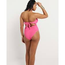 River Island Textured Bandeau Swimsuit
