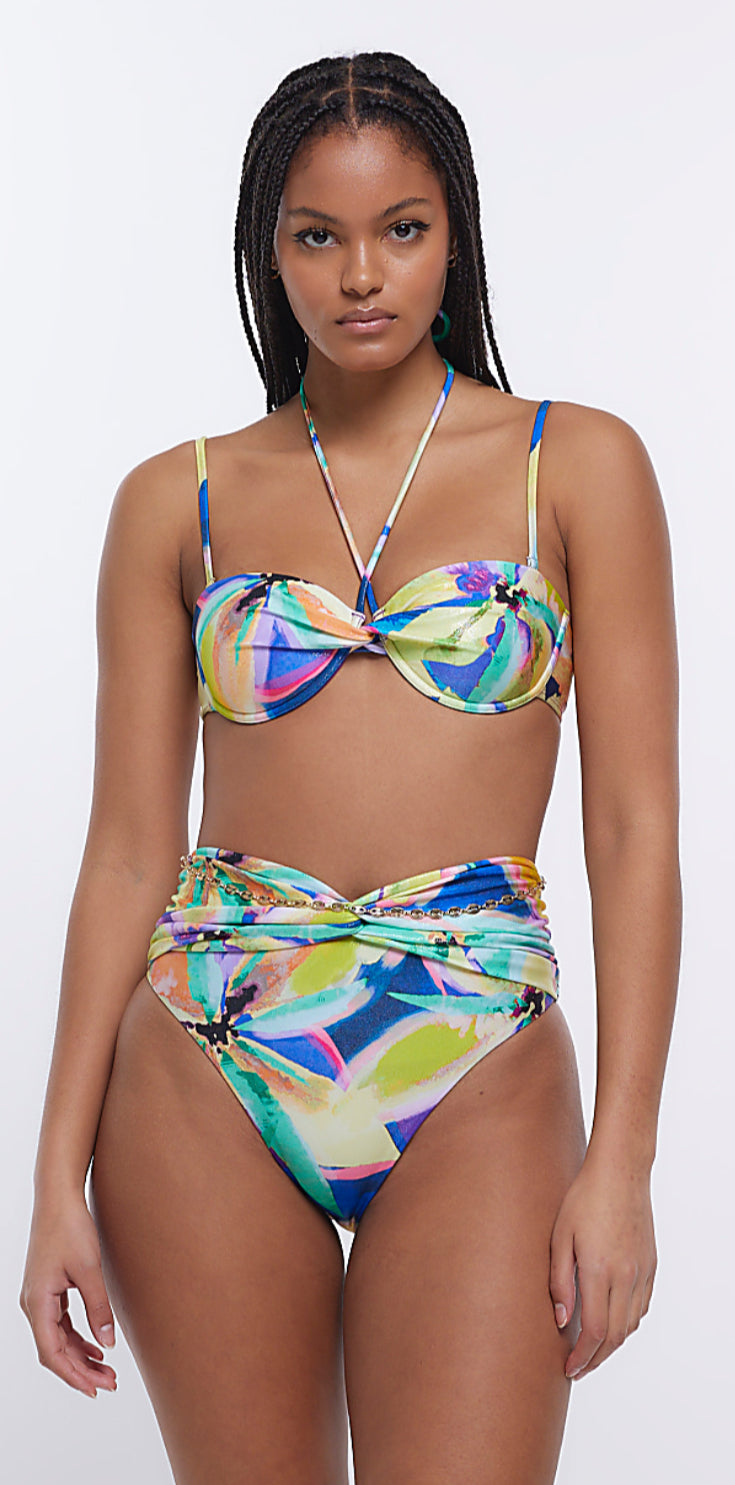 River Island Purple Floral Balconette Bikini Top - The Birdcage