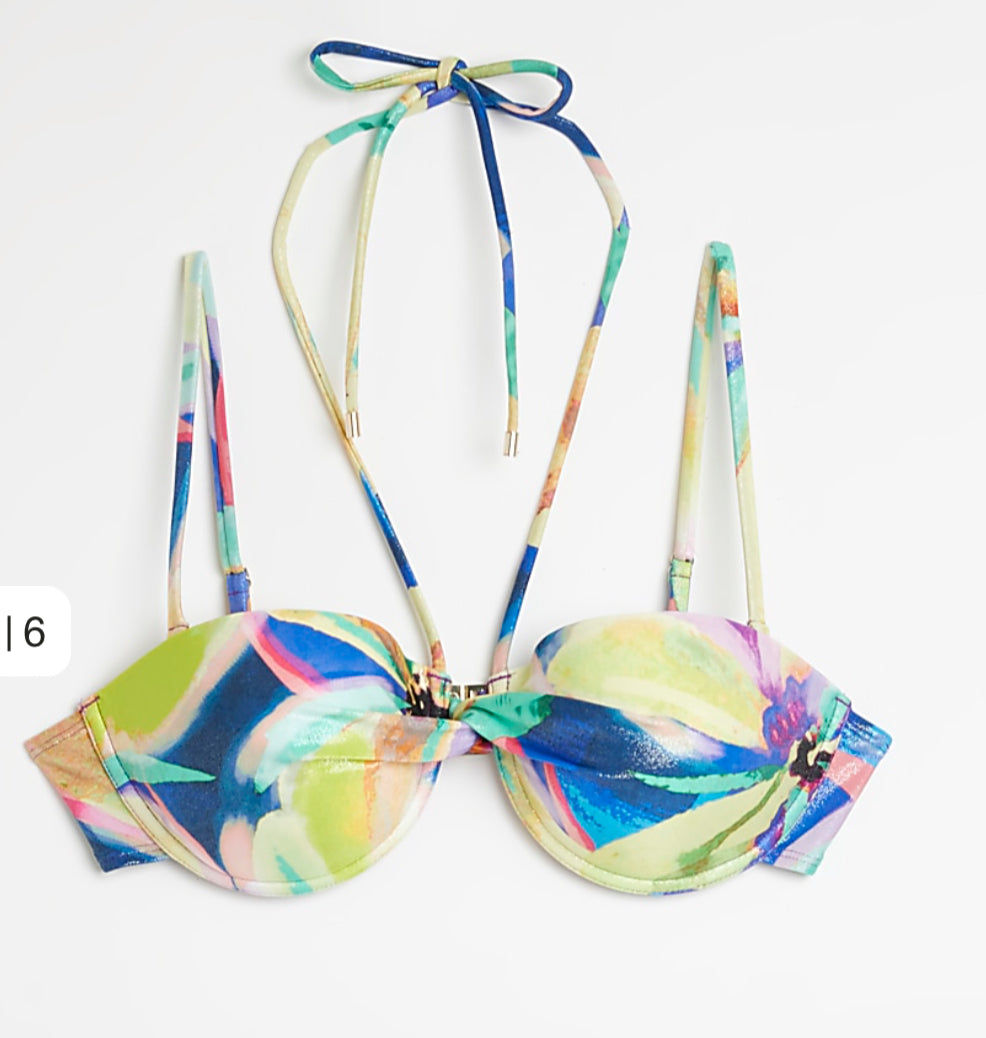 River Island Purple Floral Balconette Bikini Top - The Birdcage