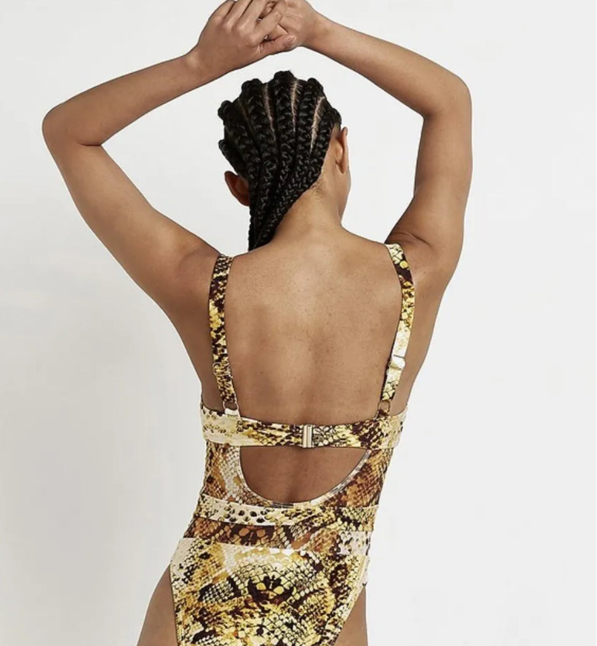 River Island Underwire Mesh Snake Swimsuit