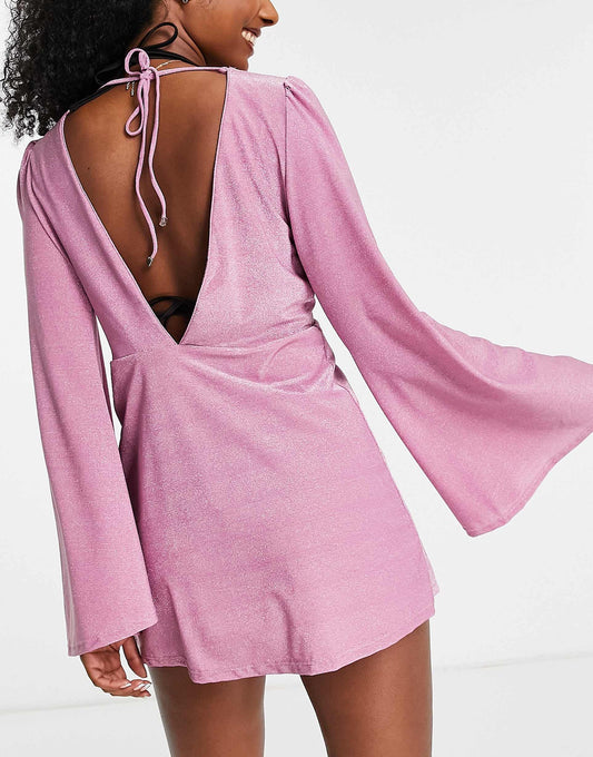 River Island ring detail kaftan mini beach dress