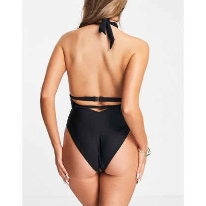 River Island Wrapover Halterneck Swimsuit