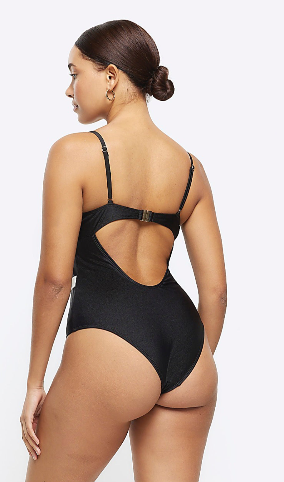 River Island Black Belted Swimsuit