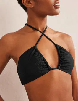 Boden Cutout String Gather Bikini Top