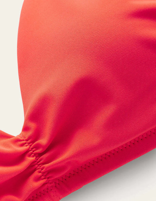 Boden Ruched V Neck Bikini Top