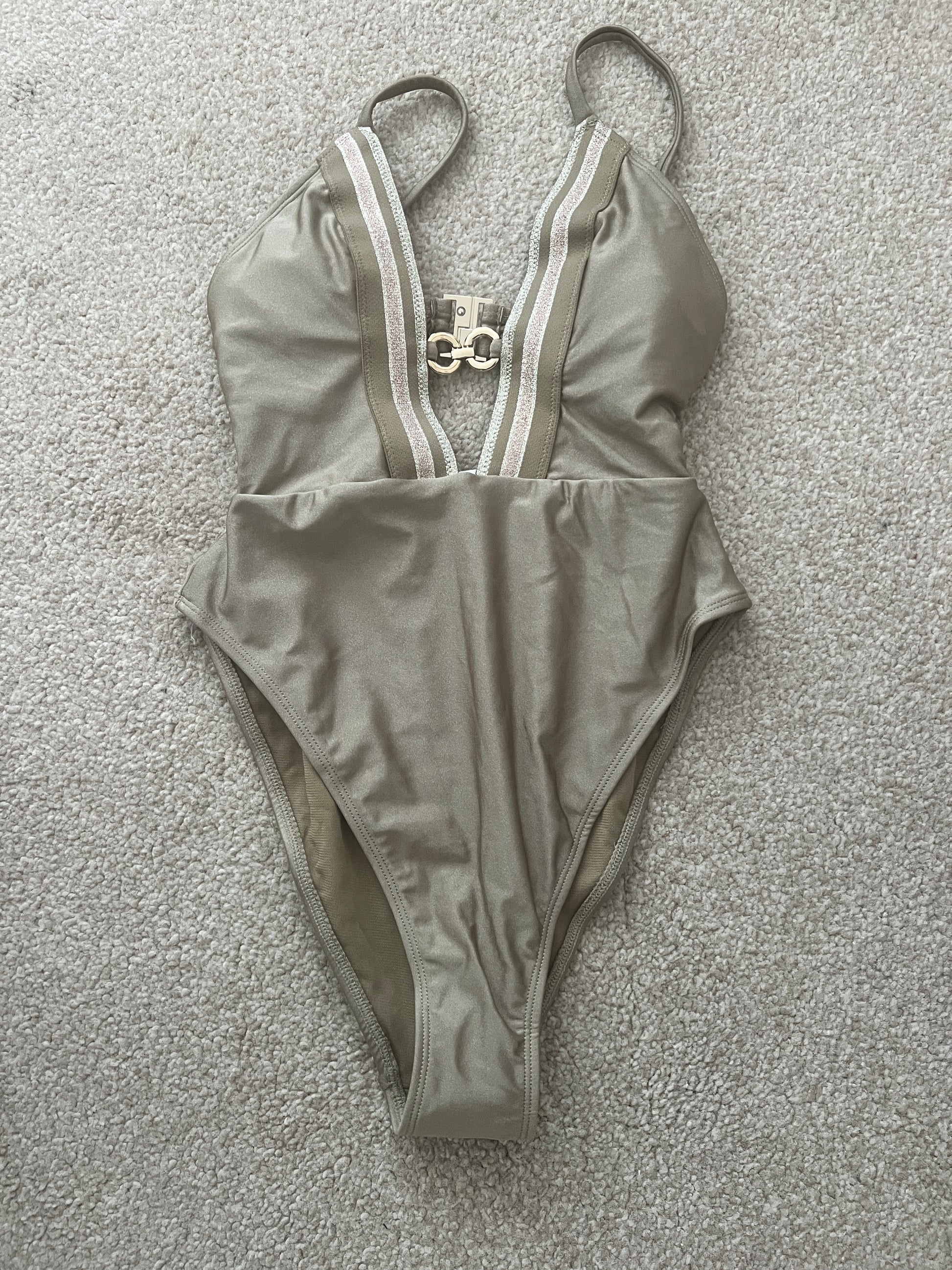 River Island Resort metallic plunge swimsuit - The Birdcage