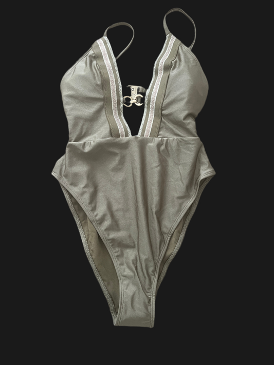 River Island Resort metallic plunge swimsuit