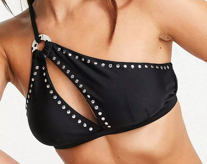 River Island stud detail cut-out bikini top