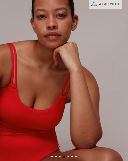 Whistles  Double Strap Textured Swimsuit