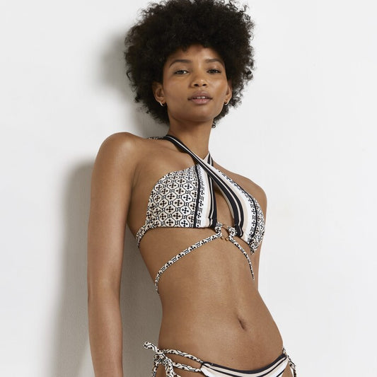 River Island Printed Halter Neck Bikini Top