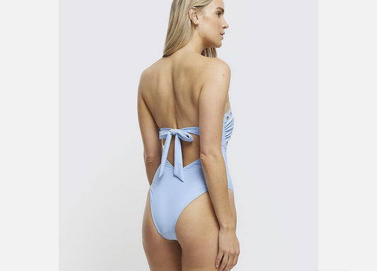 River Island Bandeau Scallop Hem Swimsuit