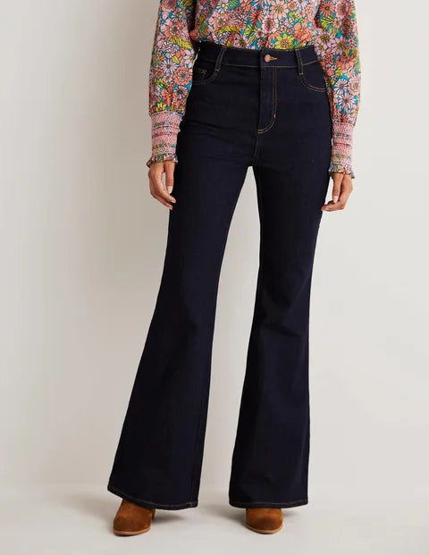 BODEN High Waist Smart Flare Jeans - indigo