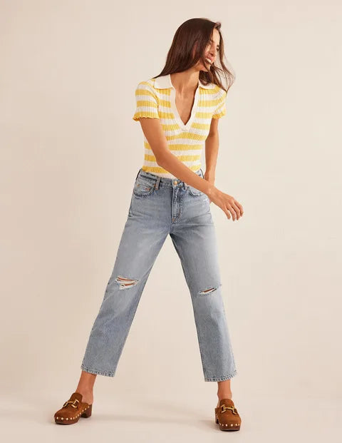 BODEN Mid Rise Loose Jeans - Mid Wash