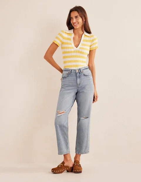 BODEN Mid Rise Loose Jeans - Mid Wash