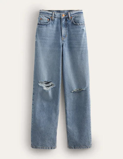 BODEN Mid Rise Loose Jeans - Mid Wash