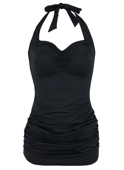 Joanie Clothing - Coralie Black Halter Neck Adjustable Swimsuit