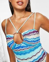 River Island zig-zag knit swimsuit