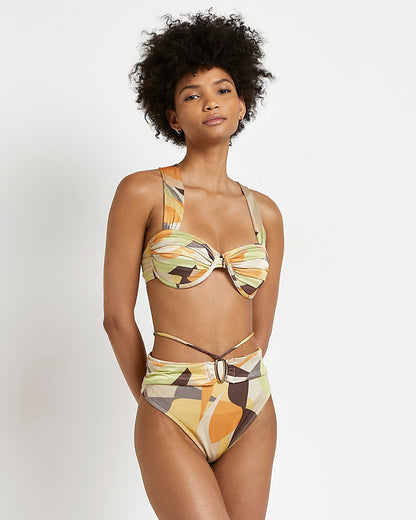 River Island Printed Balconette Bikini Top