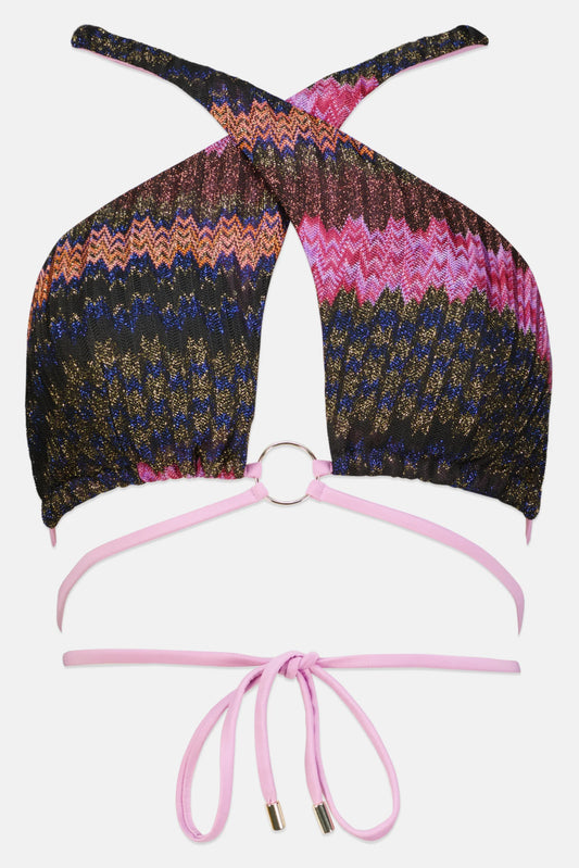 River Island textured halterneck bikini top