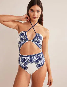 Boden Cut-Out Detail String Swimsuit
