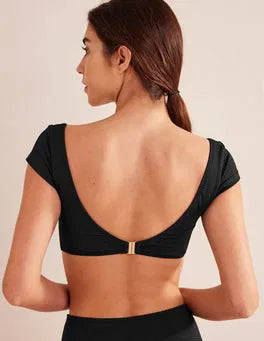 Boden Cap Sleeve Tie Bikini Top