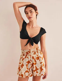 Boden Cap Sleeve Tie Bikini Top