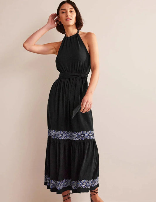 BODEN Embroidered Jersey Maxi Dress - RRP £130