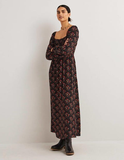 BODEN Square Neck Smocked Maxi Dress