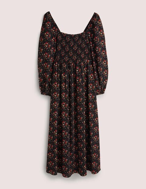 BODEN Square Neck Smocked Maxi Dress