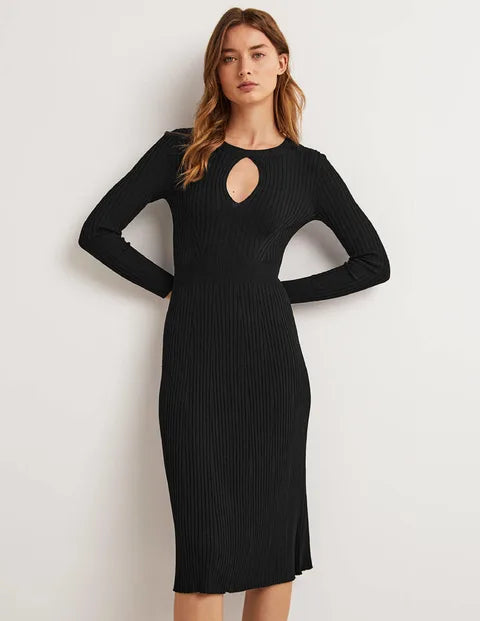 BODEN Ribbed Cut Out Dress