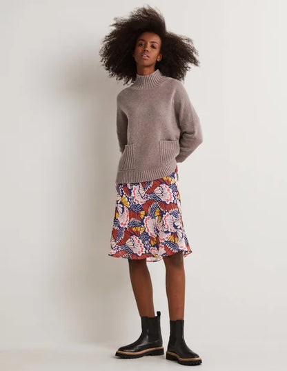 BODEN Crinkle Bias-cut Skirt