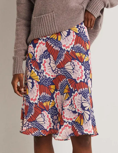 BODEN Crinkle Bias-cut Skirt